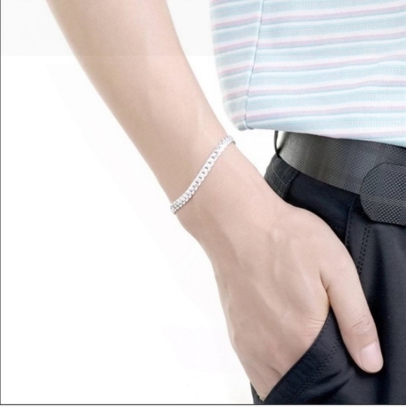 NEW 925 STERLING SILVER FLAT SNAKE CHAIN - 8" BRACELET - Picture 6 of 12